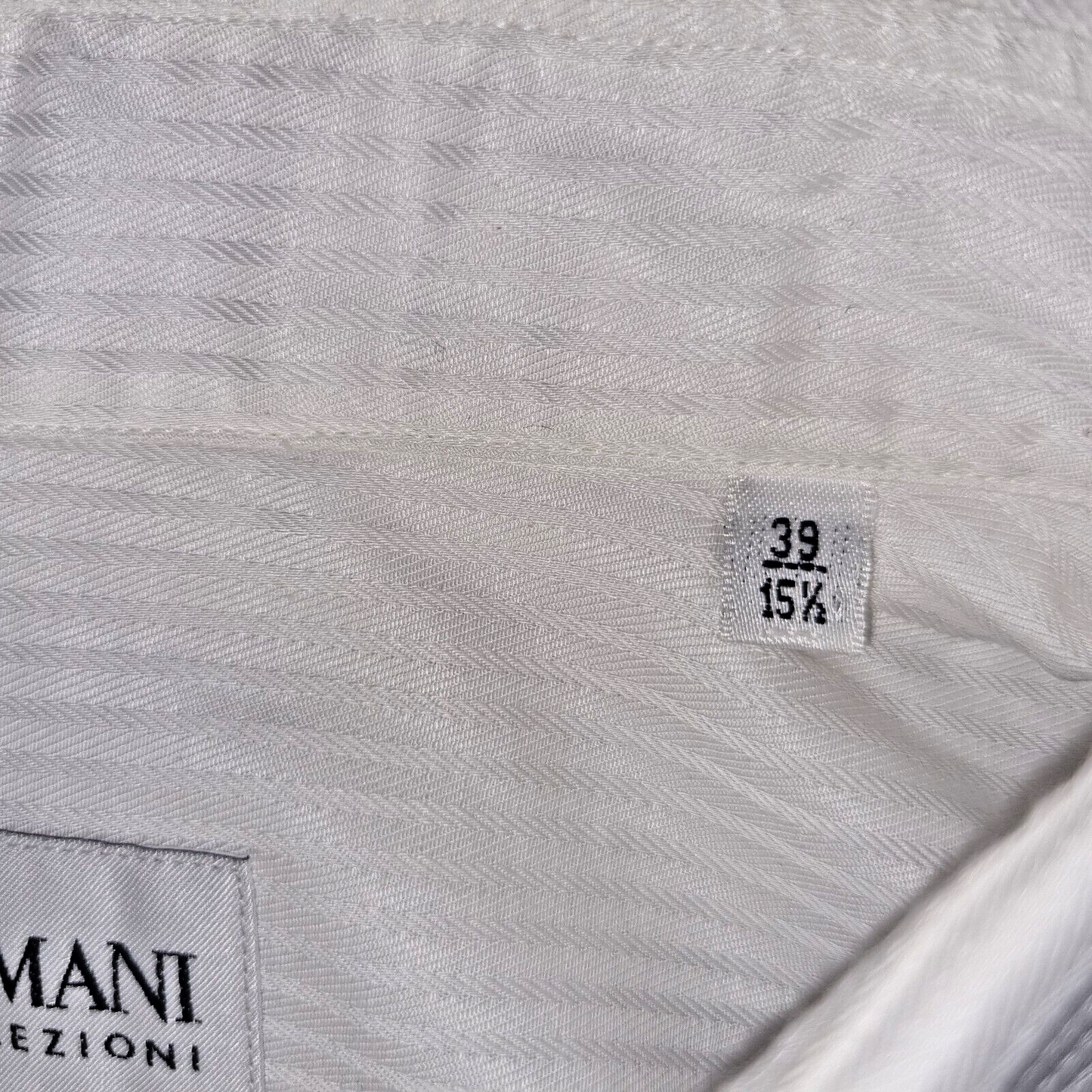 Armani Collezioni Luxury Shirt Mens Cream Contrast Small Classic Pinstripe Cuffs - Bonnie Lassio
