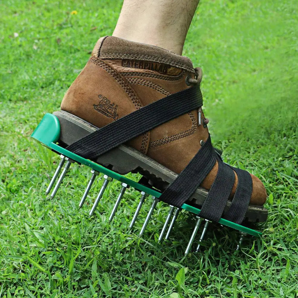 Professional Grade Lawn Aerator Sandals - Enhance Your Gardening Experience with Spiked Nail Shoes for Yard and Garden Maintenance