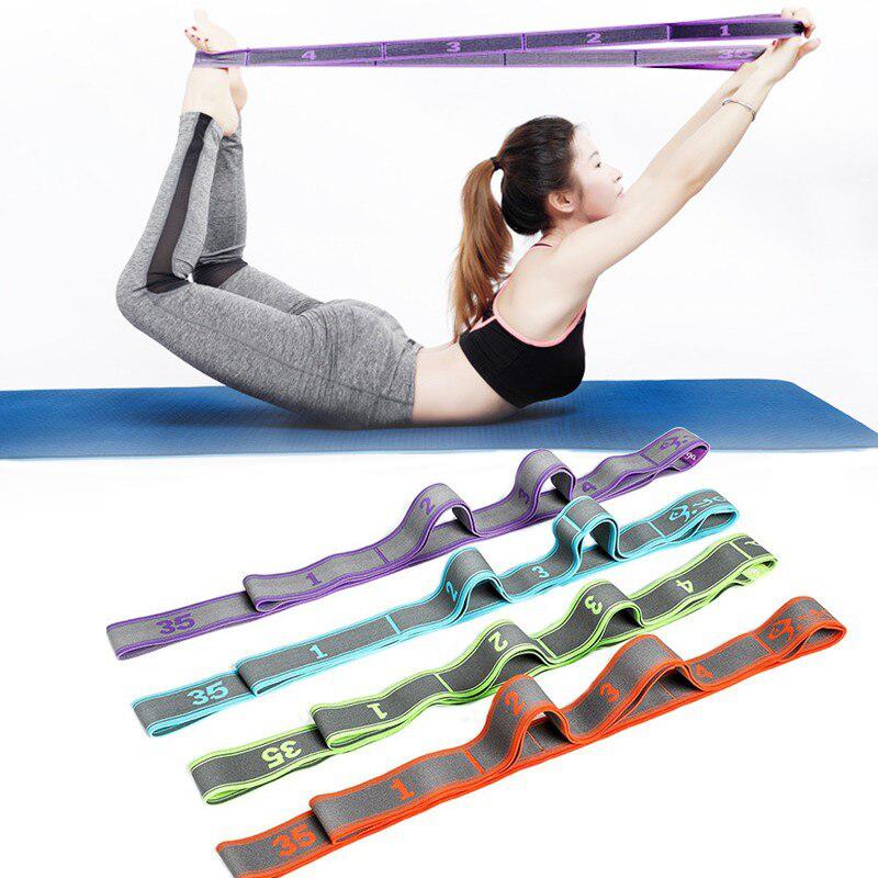 Yoga Pull Strap Belt Polyester Latex Elastic Latin Dance Stretching Band Loop Yoga Pilates GYM Fitness Exercise Resistance Bands - Bonnie Lassio