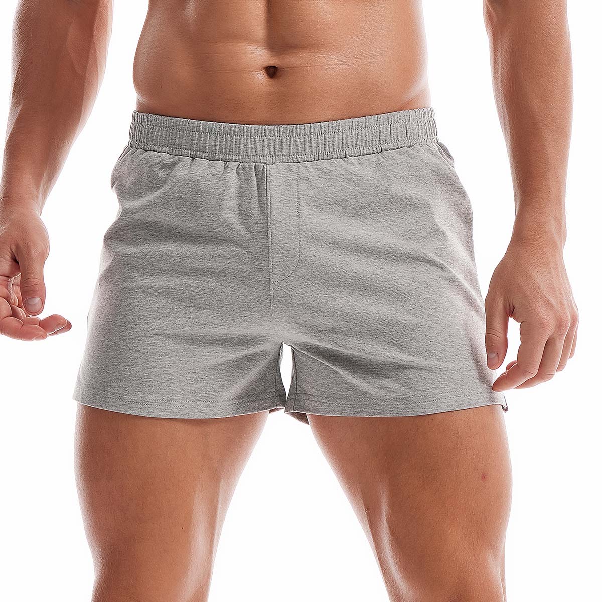 Mens Cotton Sleep Bottoms Lounge Home Pajama Shorts Elastic Waist Breathable Solid Underwear Boxers Man Jogger Yoga Sport Shorts - Bonnie Lassio