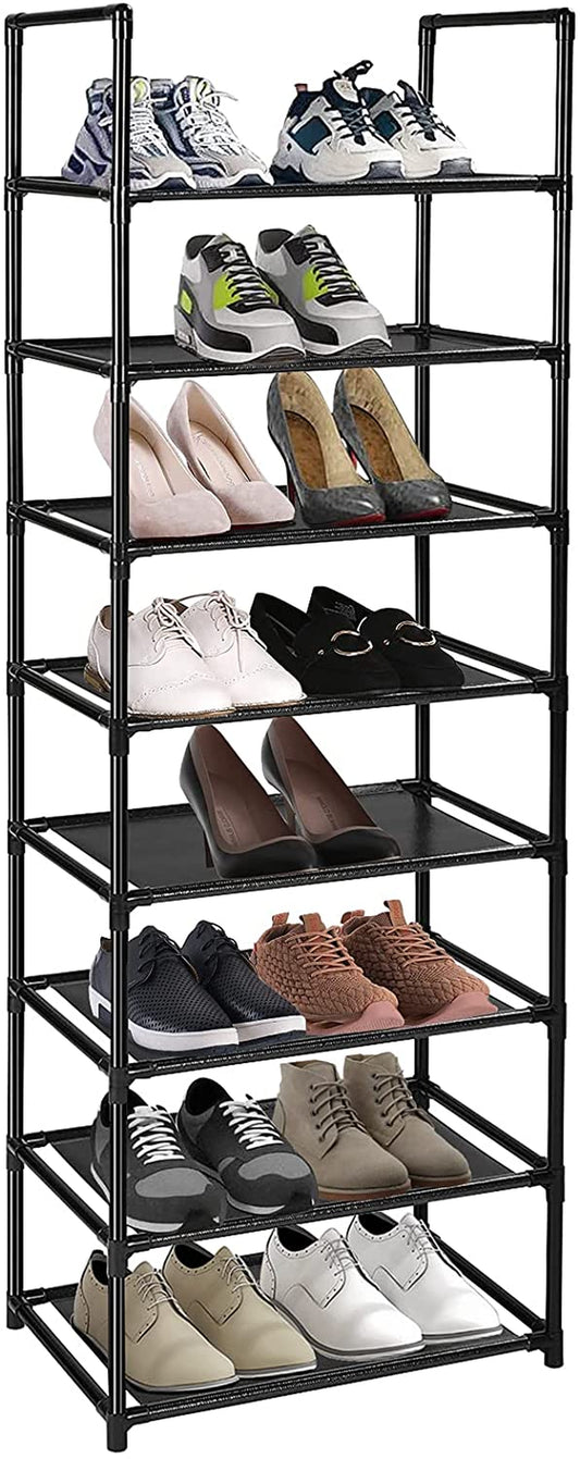 8-Tier Shoe Rack Organizer for 16-20 Pairs of Shoes - Versatile and Narrow Shoe Shelf Organiser"