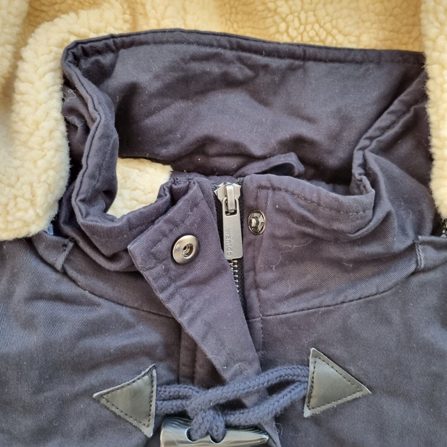 Womens Heavy Winter Duffle Coat Black Fleece Lined Removal Hood Adjustable Waist - Bonnie Lassio