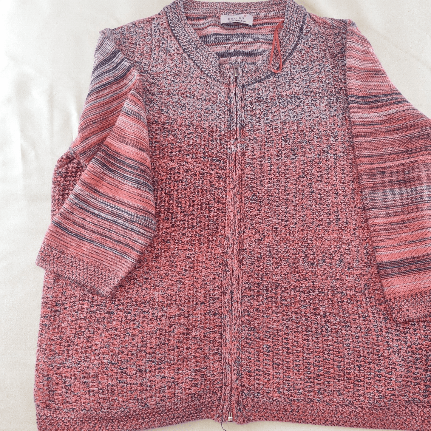 Marks & Spencer Womens Per Una Cardigan Lovely Pink 3/4 Sleeve Zip Front - Bonnie Lassio